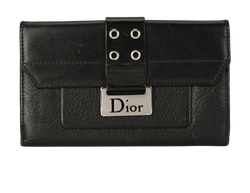 Christian Dior Street Chic Continental Wallet, Leather, Black, TR0092, 2*